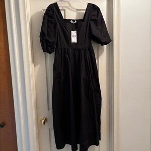 NWT  Mango Black Puff Sleeve Dress Size: Small  Color: Black